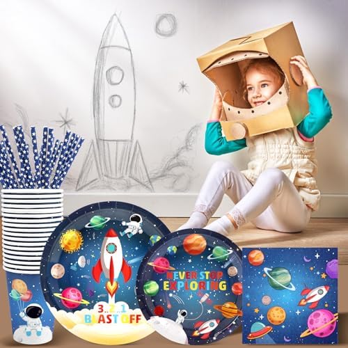 Space Birthday Party Supplies Decorations for 24 Guests
