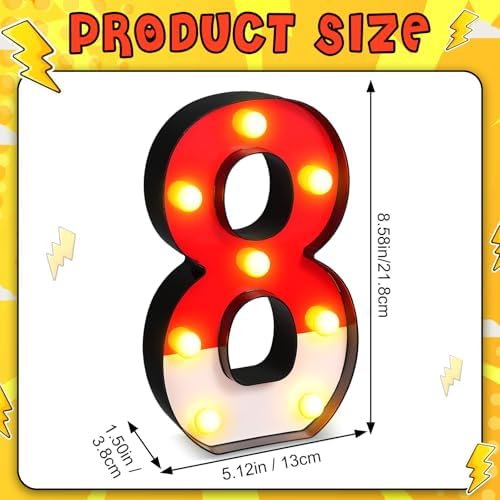Mudder LED Cartoon Glowing Numbers Party Decorations