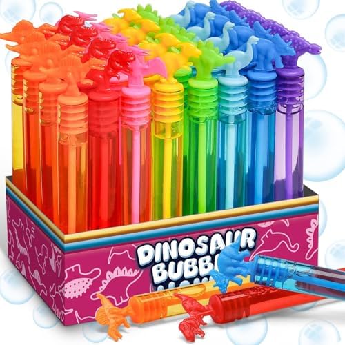 32 Pack Bubbles with Dinosaur Wands and Gift Box