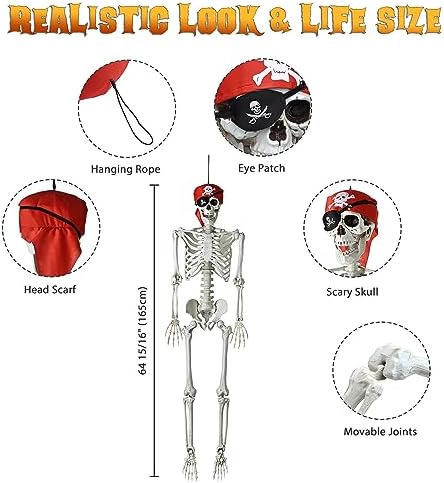 AW Realistic 54 Ft Skeleton Halloween Decor