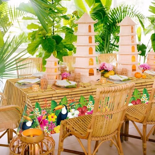 Dvaorc 4 Pack Tropical Luau Tablecloths