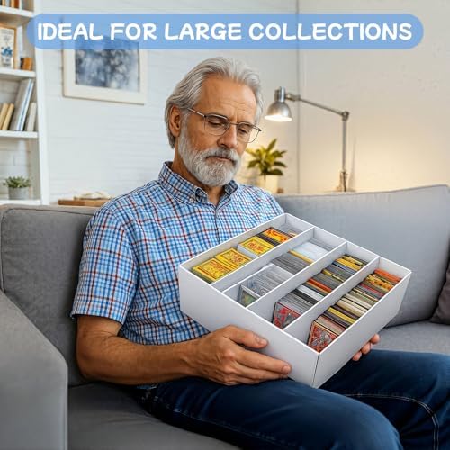 2 Pack Card Storage Boxes with 10 Dividers for Collectible Cards