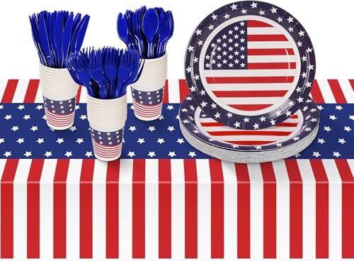 Childom Patriotic Party Supplies 152Pcs Set