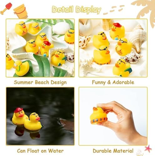 Haooryx Summer Beach Rubber Ducks 20Pcs Bath Pool Toys