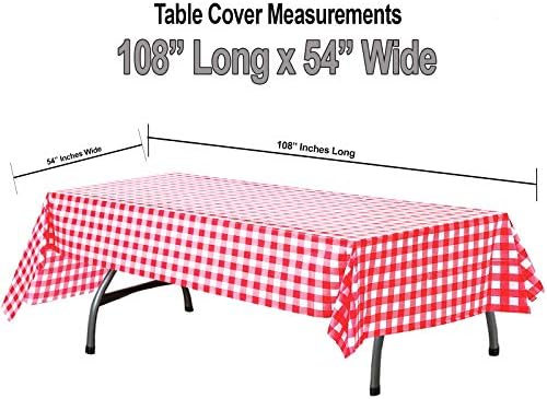 AnapoliZ Plastic Checkered Tablecloth 6 Pcs Pack