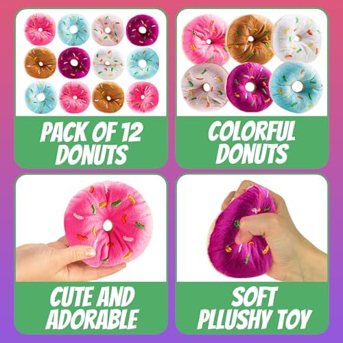 Bedwina Plush Donut Pillow Toys Pack of 12