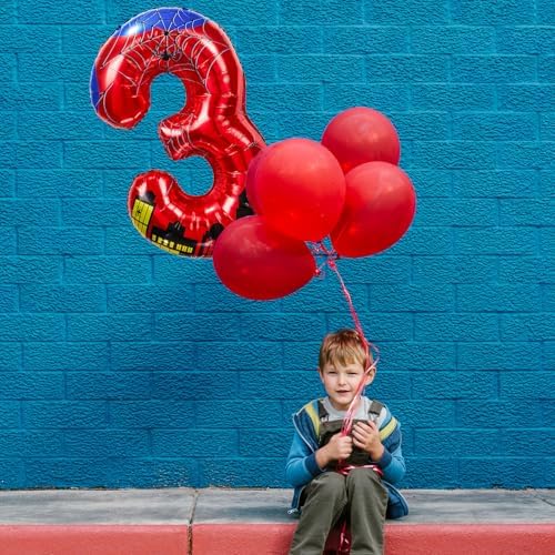 40 Inch Spider Theme Number Foil Balloons