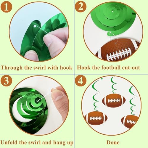 Uniwish Football Hanging Swirls Party Decorations