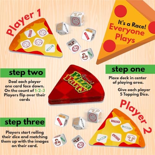 University Games Pizza Party Dice Game for Kids and Families