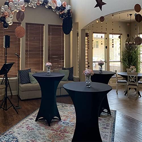Tinas 4 Pack 32x43 Inch Highboy Spandex Table Cover Black