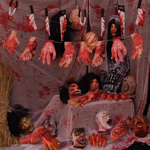 Halloween Blood Weapon Garland Props 6pcs Body Parts