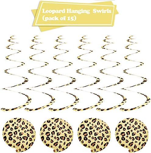 Boao 15 Pcs Leopard Print Hanging Swirls