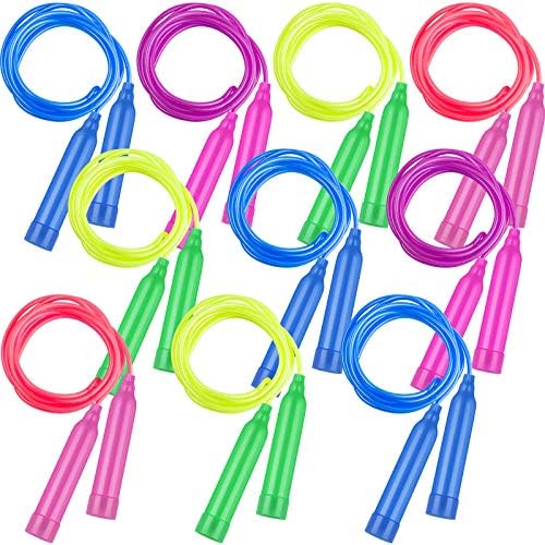 Elcoho 10 Pack Adjustable Jump Rope Set