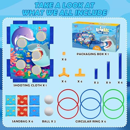 3-in-1 Bean Bag Toss Game Set for Kids and Family