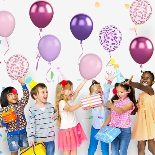 Biapian 50PCS 12 Inch Pink Purple Balloons Set