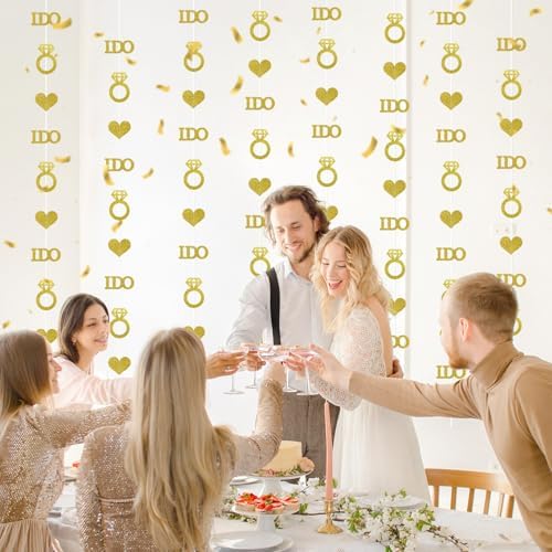 Gold Wedding Engagement Party Decorations Banner Streamers