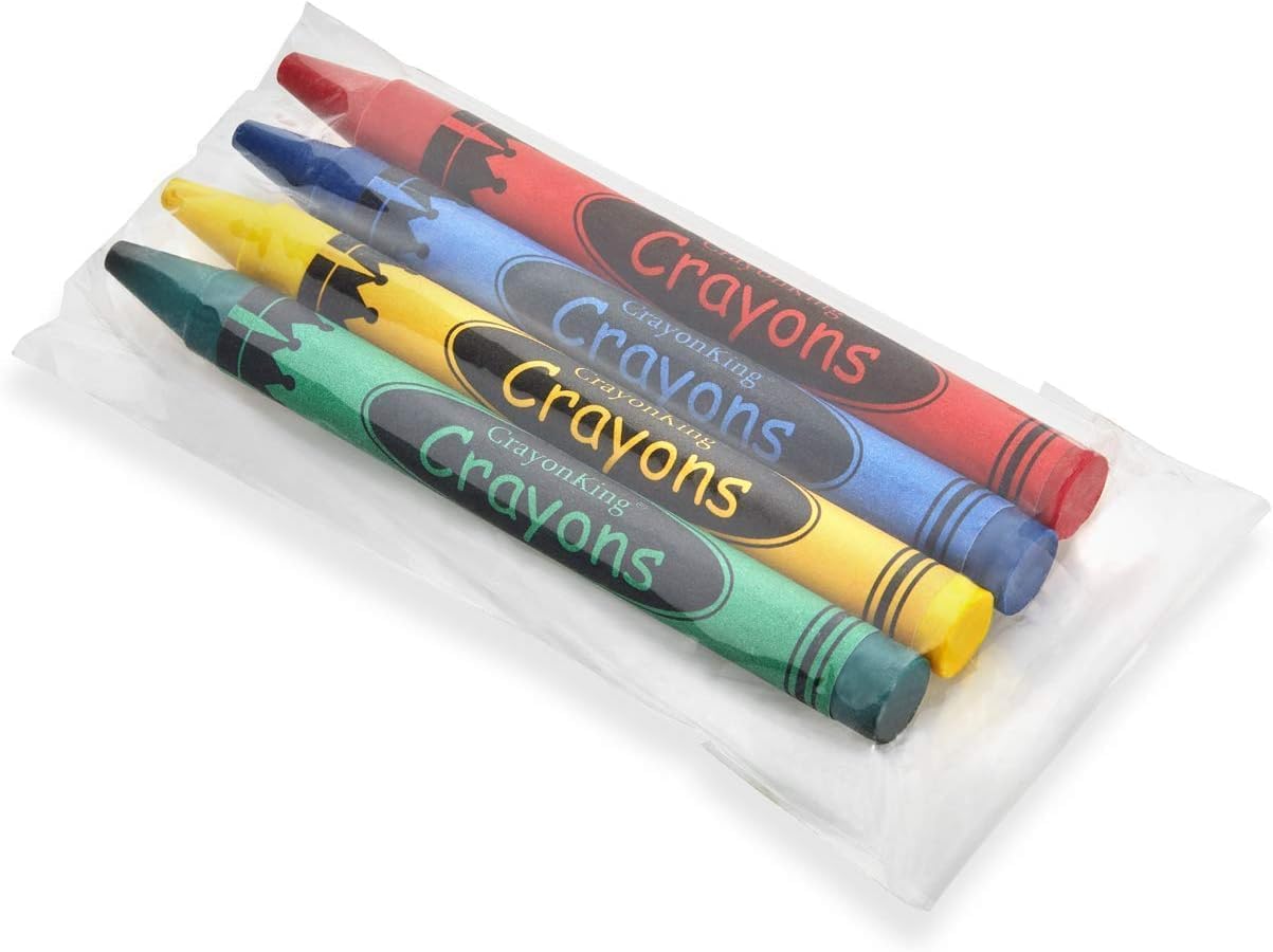 CrayonKing 25 Sets of 4-Packs 100 Bulk Crayons - Non-Toxic