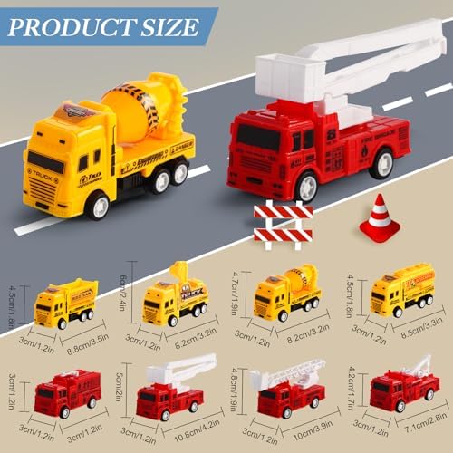 8 Pack Pull Back Cars Toy Set for Kids