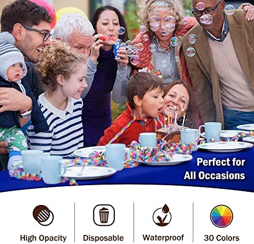 Party Solids 6-Pack Blue Plastic Tablecloth 54in x 108in Rectangle