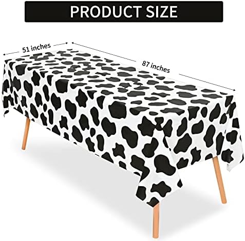 2 Pcs Cow Print Tablecloth for Farm Party Supplies
