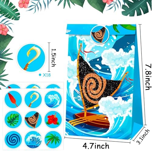 JeVenis Moana Party Favor Bags for Birthday Events