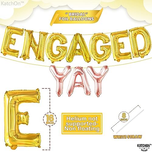 KatchOn Yay Engaged Balloons Set - 37 Inch Pack of 13