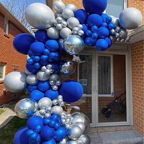 FOTIOMRG 12 Inch Royal Blue Balloons 50 Pack with Ribbon