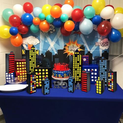 12 Pcs Hero Party Favor Boxes with Mixed Sizes