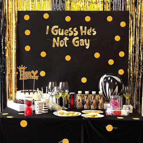 Funny Bachelor Party Gold Glitter Banner