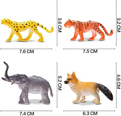 64 Pack Mini Wild Jungle Animal Figures Set for Kids