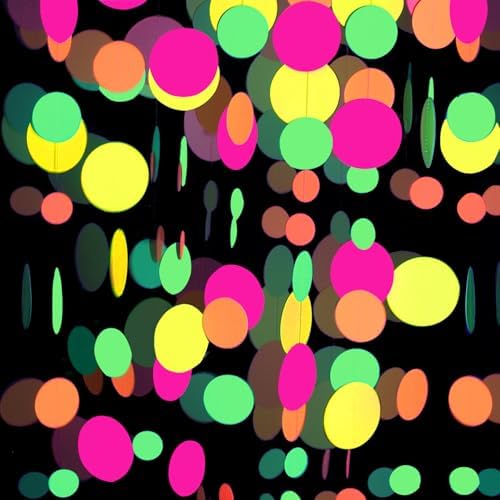 115 Feet UV Neon Garland Streamers for Black Light Parties