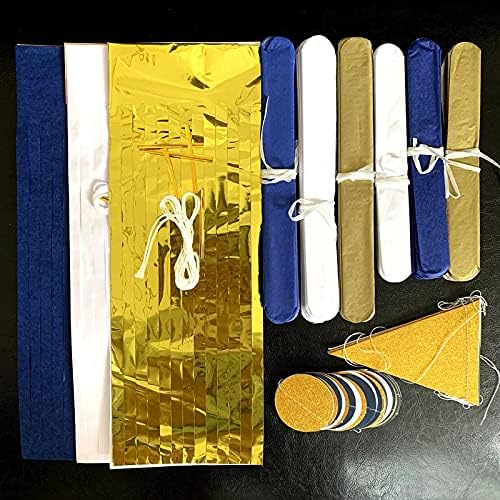Navy Blue White Gold Party Decoration Kit 23pcs