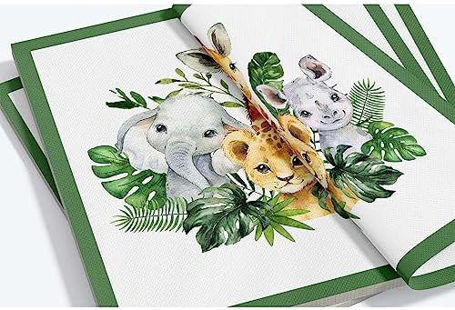 Yuzioey 50 Pcs Safari Napkins Jungle Animals Disposable Tableware