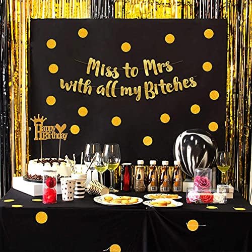 Miss to Mrs Classy Sassy Bachelorette Gold Glitter Banner