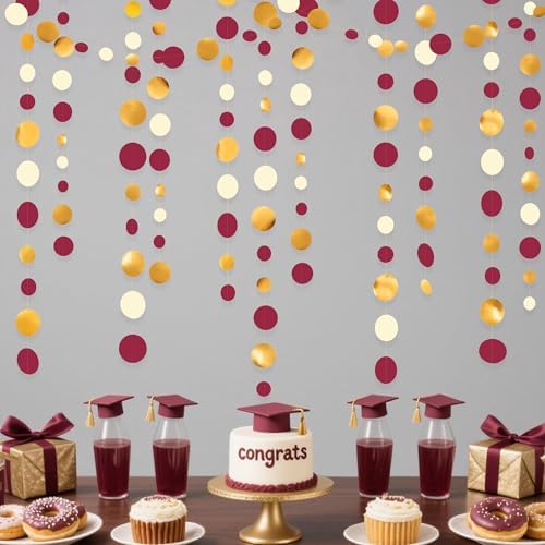46 Ft Maroon Gold Party Garland Decorations