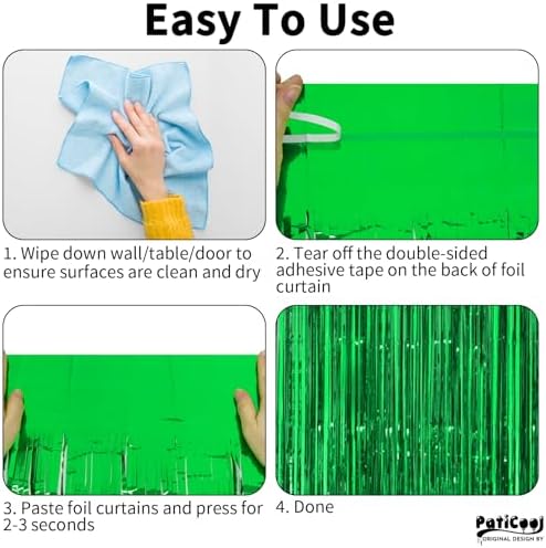 Green Streamers Party Decorations 4 Pack 32 x 82 FT