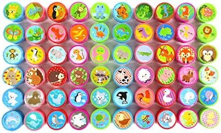 TINYMILLS 60 Pcs Animals Stampers for Kids