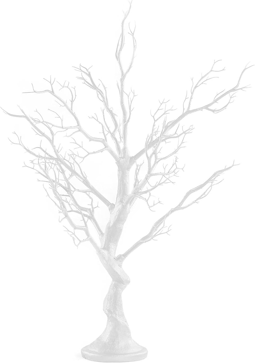 34 in White Metallic Manzanita Tree with 8 Acrylic Bead Chains