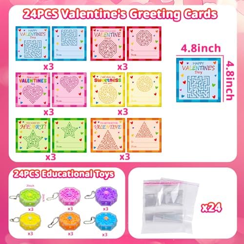 24 Pack Mini Maze Puzzles for Kids