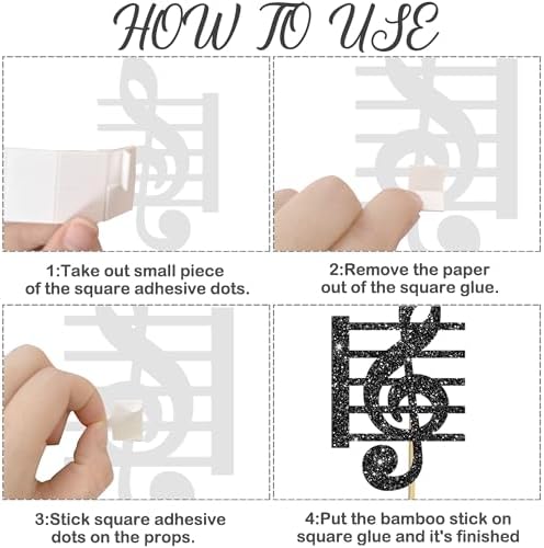 Music Notes Centerpiece Sticks 12PCS Musical Party Decorations