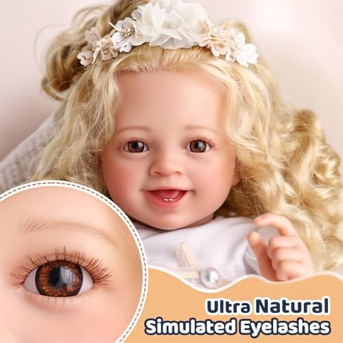 BABESIDE Lifelike 20 Inch Newborn Baby Doll Blond Girl