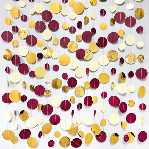 46 Ft Maroon Gold Party Garland Decorations