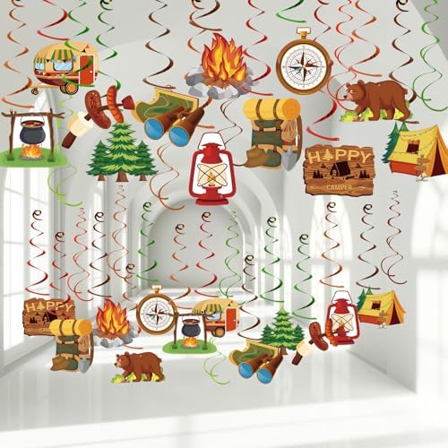 Camping Hanging Swirls 58 Pieces Party Decor