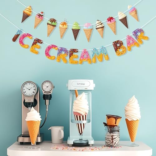 Ice Cream Bar Banner Garland Party Decor