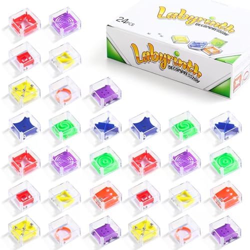 24 Pcs Brain Puzzle Cubes Balance IQ Maze Game