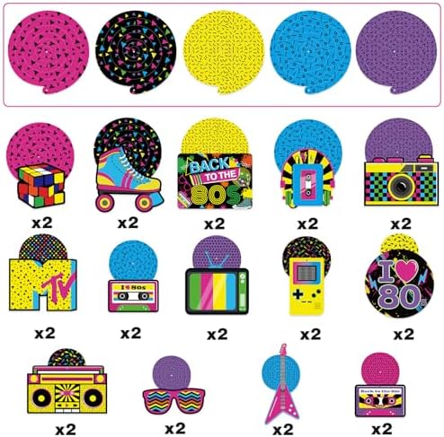 Bessmoso 28PCS 80s Party Decorations