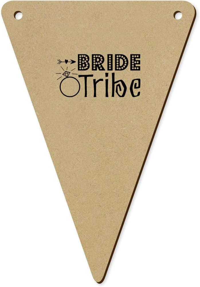 Azeeda 5 x 140mm Bride Tribe Wooden Bunting Flags