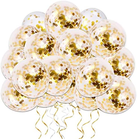 50pcs Gold Confetti Latex Balloons for Parties