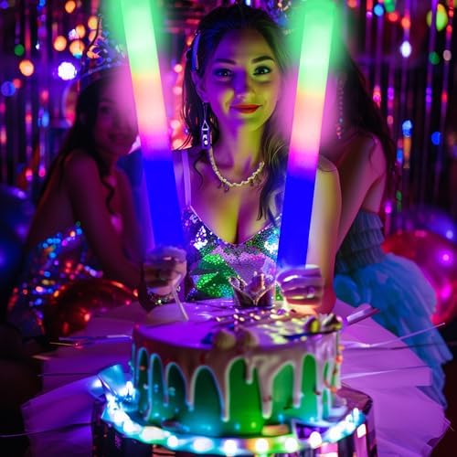 Pelreame 204 Pcs LED Foam Glow Sticks Party Supplies