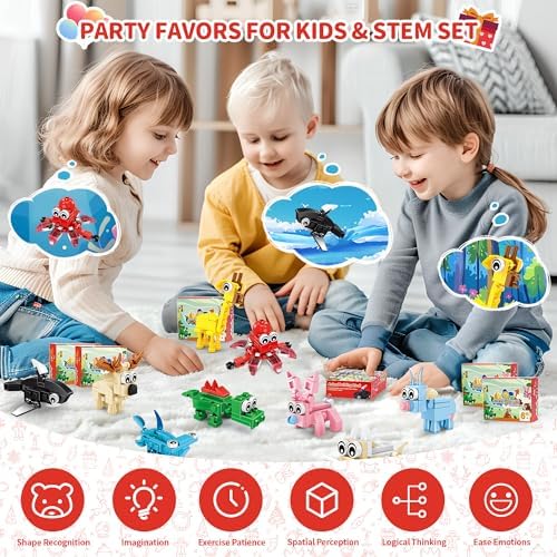 24 Pack 72 Animal Building Blocks for Kids